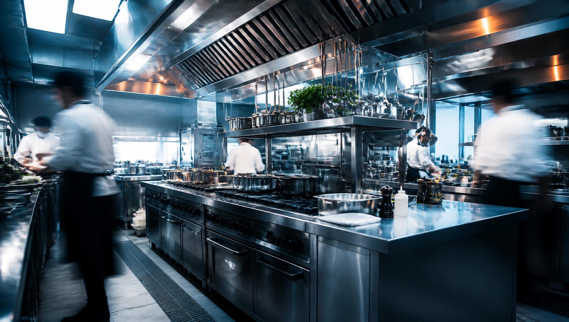Working commercial kitchen fitted with our equipment
